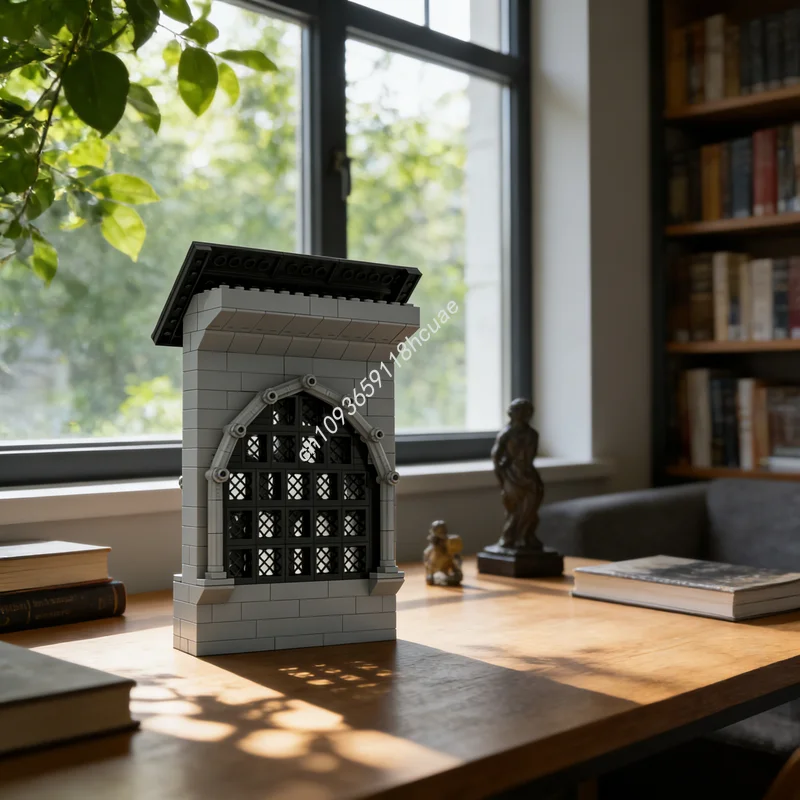 ตัวต่อ MOC สถาปัตยกรรม 335 ชิ้น แบบหน้าต่างโกธิค Trefoil ของเล่นตัวต่อ ของขวัญคริสต์มาส ไอเดียของเล่นเสริมพัฒนาการ