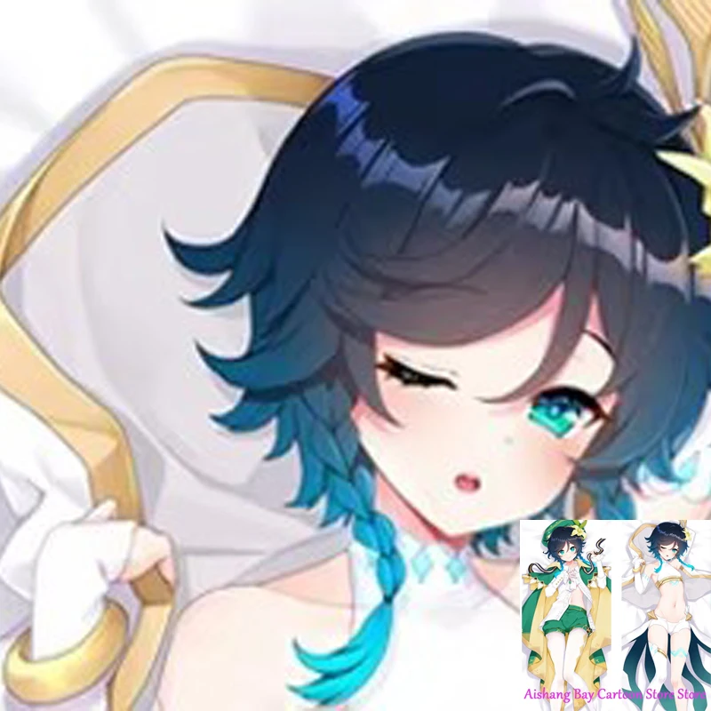 

Dakimakura Anime Pillow Cover Genshin Impact Venti Double Sided Print Life-size Body Decoration