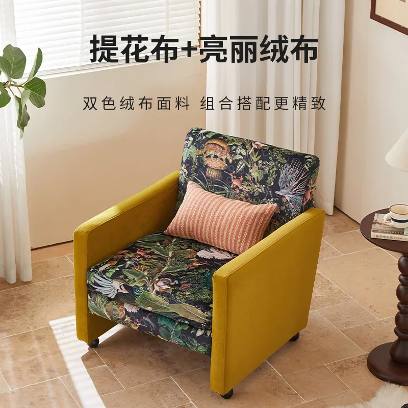 أريكة فردية فاخرة وخفيفة الوزن على الطراز الفرنسي في العصور الوسطى وشرفة كرسي ترفيهي لغرفة المعيشة كسول بتصميم منزلي ذو إحساس متقدم