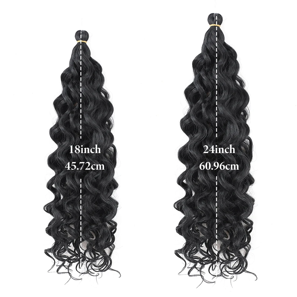 Hawaii Ocean Wave Braiding Synthetic Hair Curly Crochet Hair Extension Goddess Locs Premium Hair Boho Style Hairpiece For Women