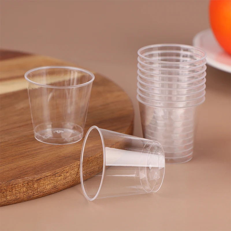 50Pcs Kitchen Party Shot Glasses Jelly Cups Tableware Tasting 30ML Disposable Mini Clear Plastic Cup Outdoor Picnic Birthday