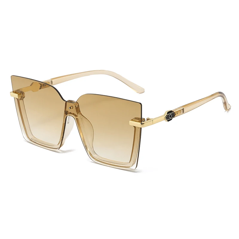 Women Men Sun Glasses Streetwear Large Frame Eyewear GogglesHollow Out Square One-piece Sunglasses Women MenGlasses image 3