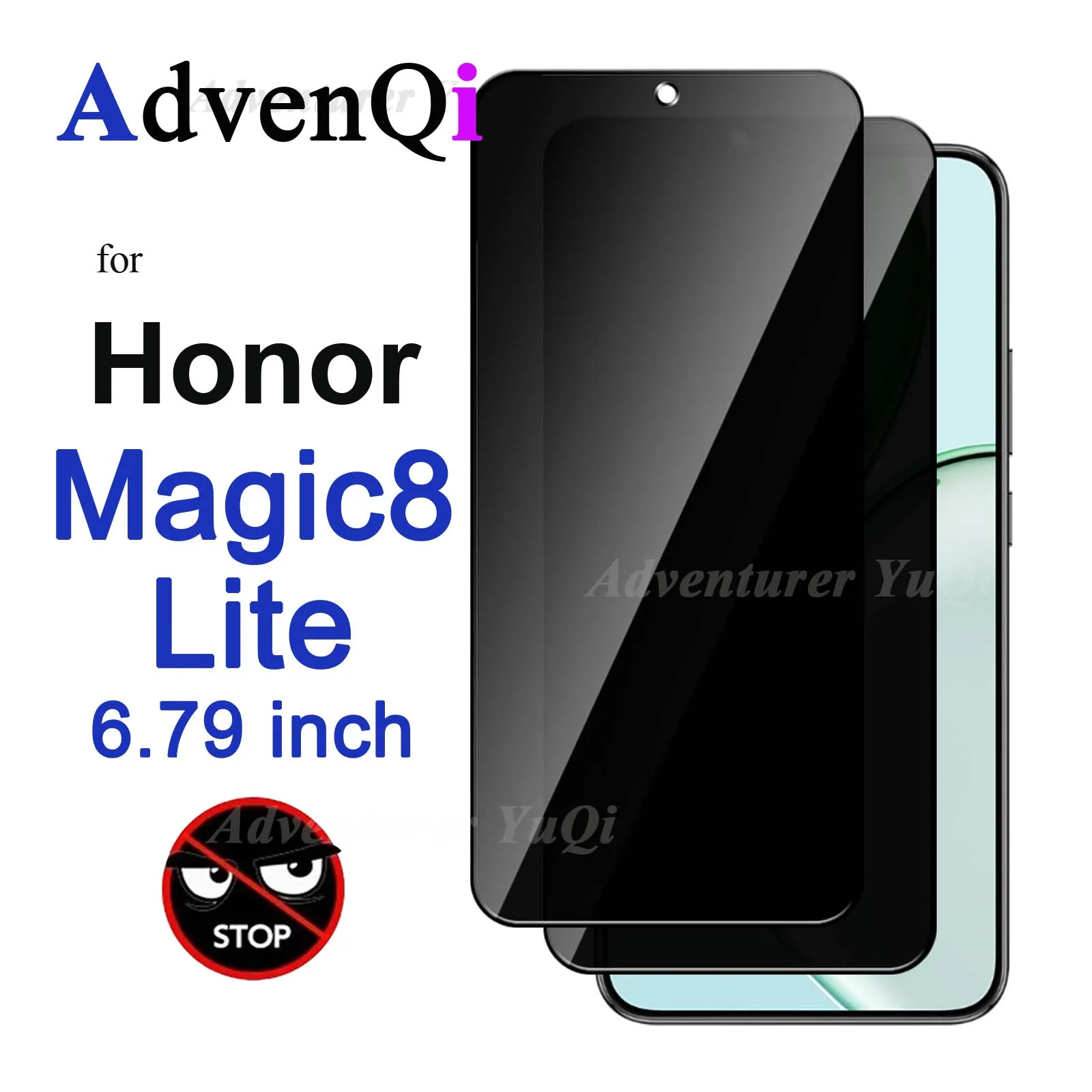 

Anti Spy Screen Protector For Honor Magic8 Lite Tempered Glass Privacy Anti Peep Scratch 9H Case Friendly High Aluminum