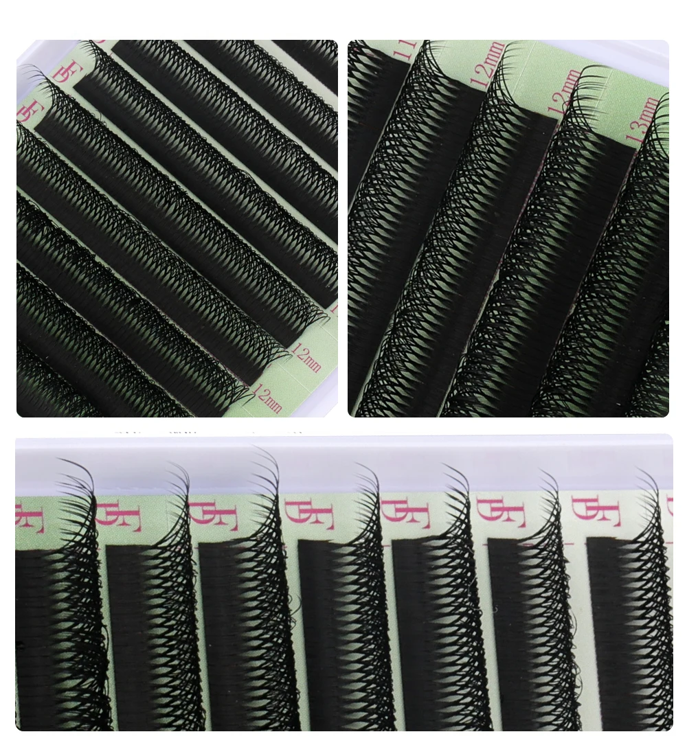 FADVAN 8D W Doppi strati 4D W Forma Ciglia Estensione C/D Naturale Morbido Volume Fan Lash 0.07 C/D Curl Premade Fax Ciglia di visone