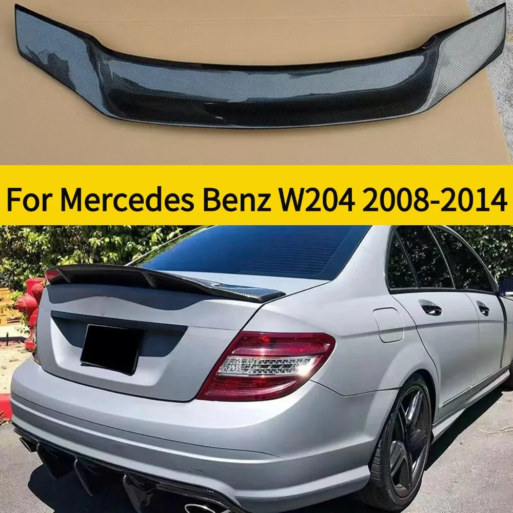 For Mercedes Benz C Class W204 2008-2014 C200 C250 C300 4 Door Sedan Glossy Black Rear Trunk Lid Car Wing Spoiler Wing Kit