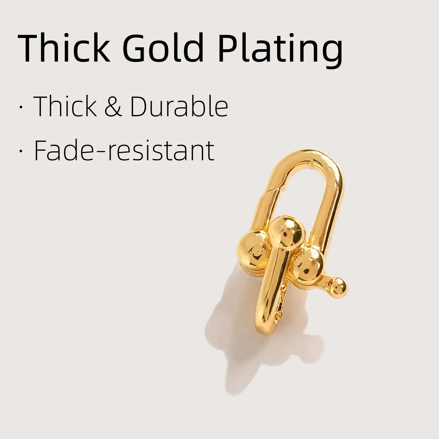 18K Gold Plated Press Clasp, DIY Pearl Bracelet & Necklace Clasp, Jewelry Finishing Materials