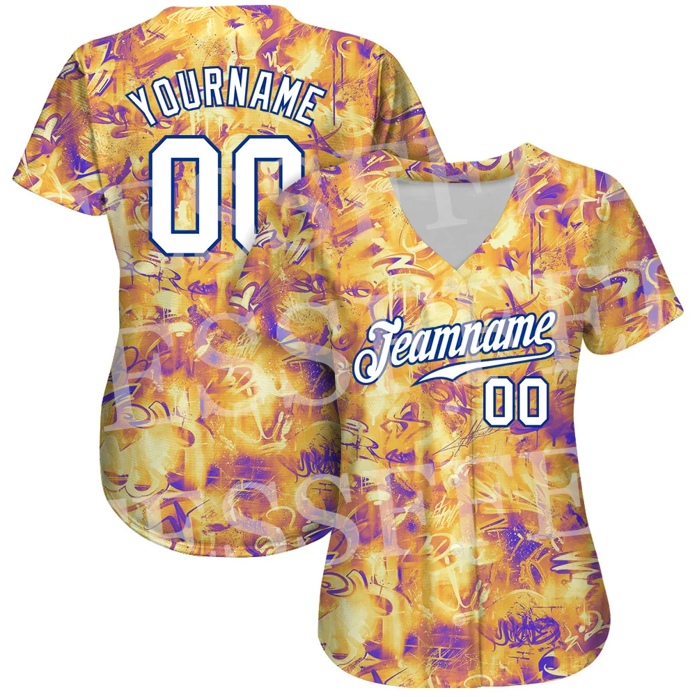 Custom Name Graffiti Gradient Colorful Skull 3DPrint Summer Harajuku Casual Women Girls Baseball Shirts Jersey Short Sleeves N16 image 4