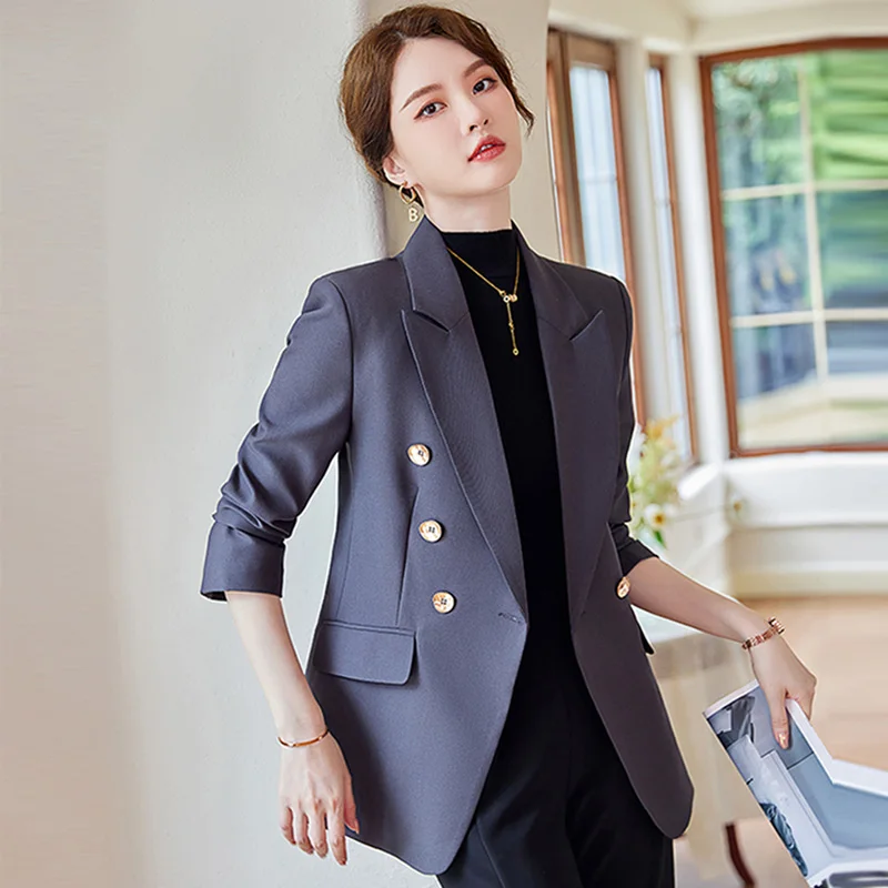 

Grey Blazer for Women, Spring/autumn 2022 New Korean-style Sophisticated Design Unique Casual Professional Suit Jacket Fashion