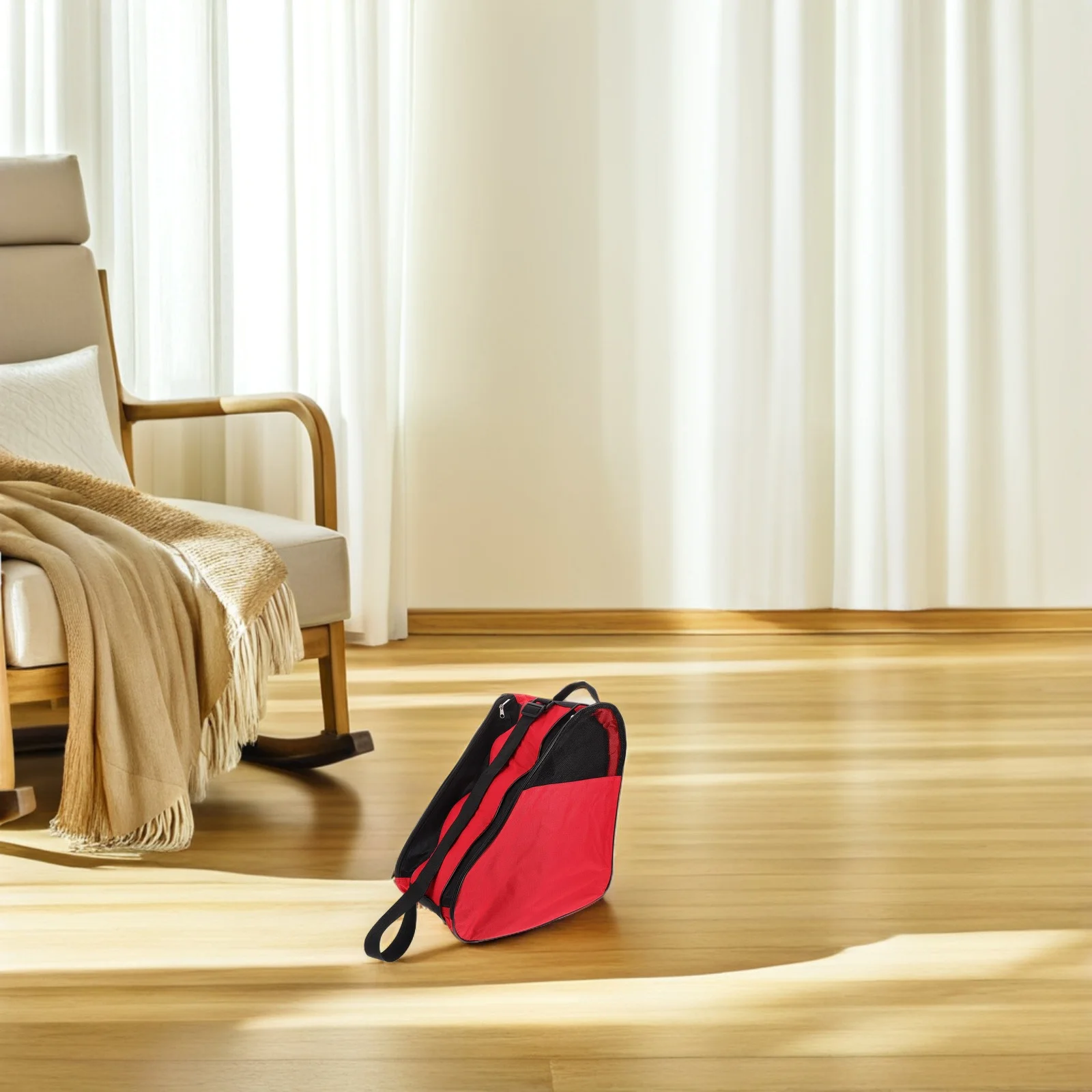 حقيبة تزلج دوارة للبالغين خفيفة الوزن ومتينة للتزلج على الجليد وحقيبة ظهر للتخزين وحامل أحذية التزلج على الجليد للجنسين