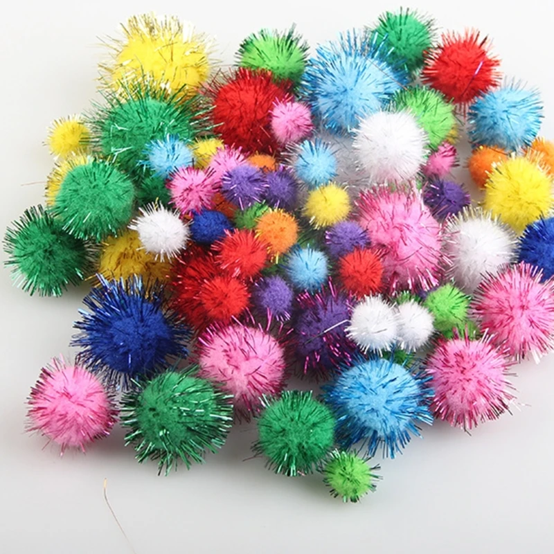 100PCS Lametta Pompoms Patches DIY Schals Kleidung Taschen Haar Clip DIY Teile Drop Shipping