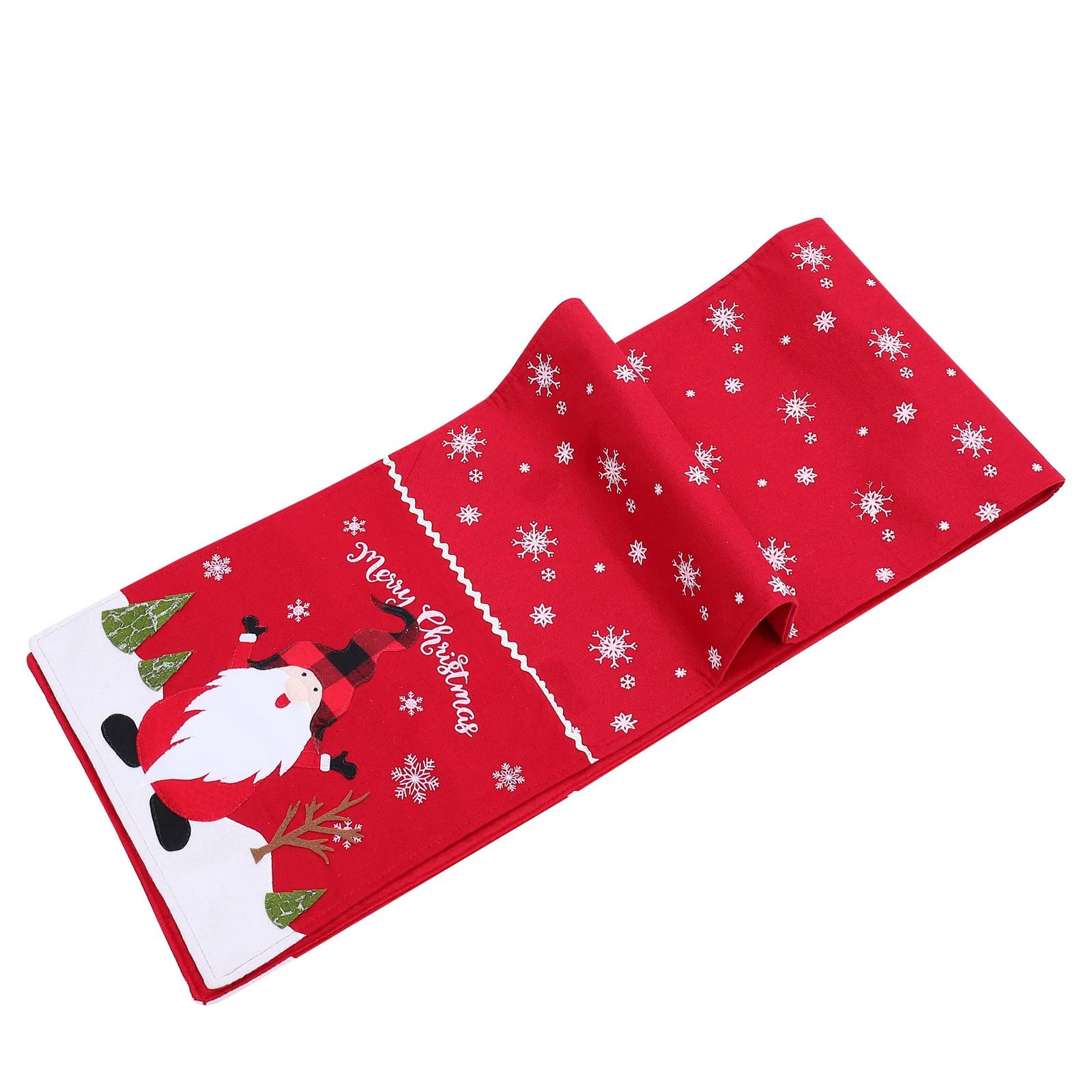 

1pc Christmas Runner Red Premium Natural Material For Dining Table Xmas Decorative Cloth Table Cover Home Restaurant