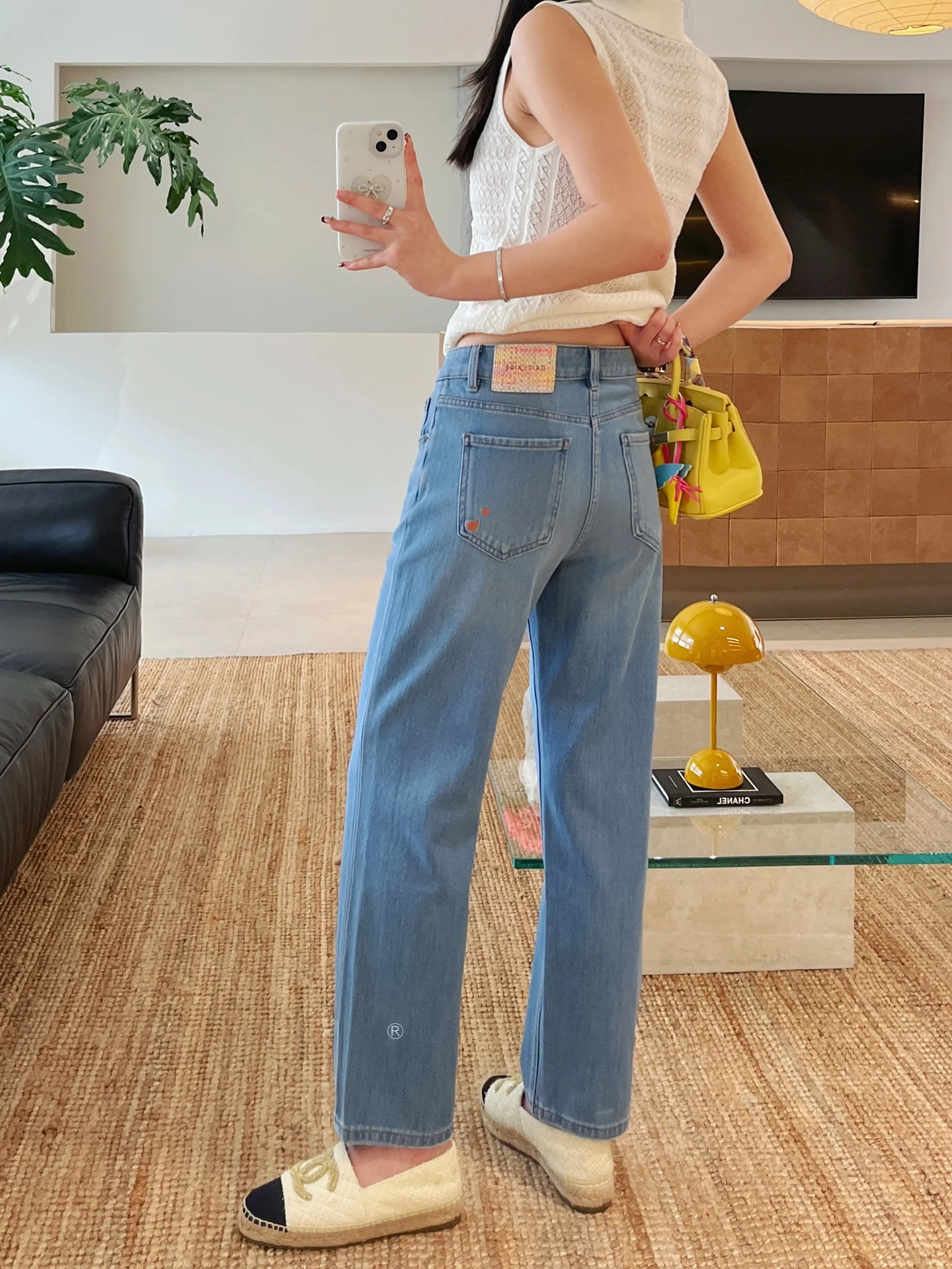 

Slimming High Waist Skinny Jeans Women's Summer Thin Loose Blue Cotton Elastic Comfortable Commute Style Straight Leg Jeans