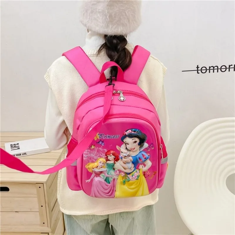 Disney 2024 New Cartoon Snow White Anti Lost Rope Kindergarten Backpack for Children in Small and Medium-sized Classes