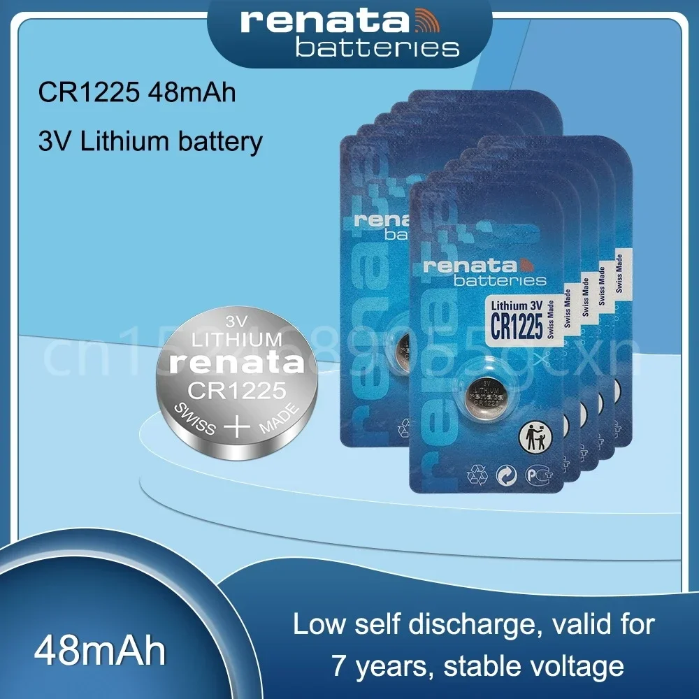 RENATA CR1225 CR 12253V Lithium Battery DL1225 LM1225 BR1225 ECR1225 for Calculator Scale Toy Button Coin Cell