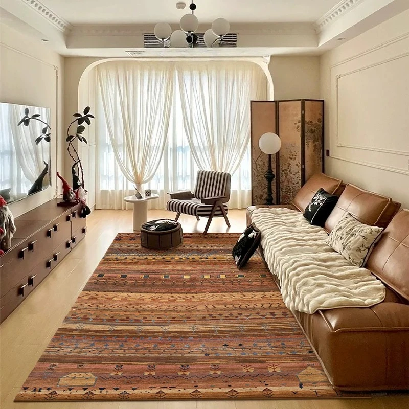 French Style Rugs for Bedroom Large Area Living Room Decoration Retro Carpet Thick Plush Study Floor Mat Fluffy Soft Bedside Rug