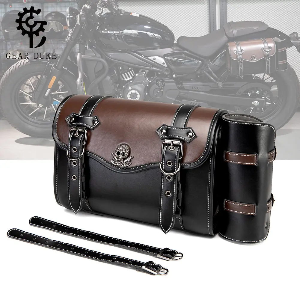 Retro motorcycle side bag metal large capacity device off-road motorcycle hanging bag