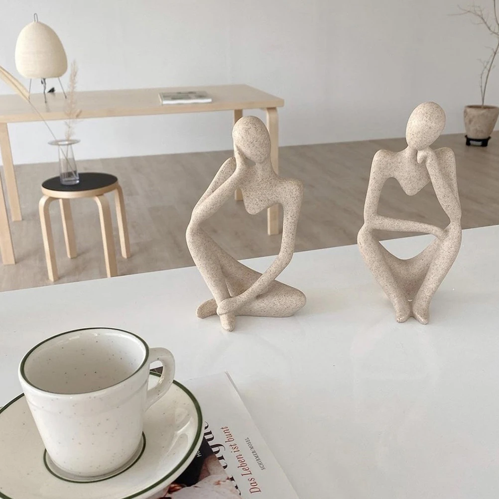 

3 Pcs Mini Character Ornament Office Decorations Desk Resin Modern Small Sculpture