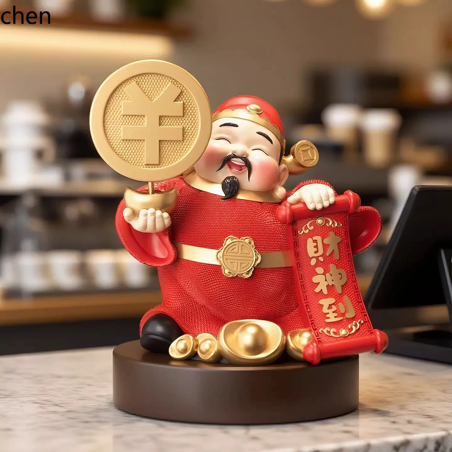 CZ God of Wealth Ornament  Stress Relief Decoration Front Desk, Cashier Counter, Office Decor, Opening and Housewarming Gift