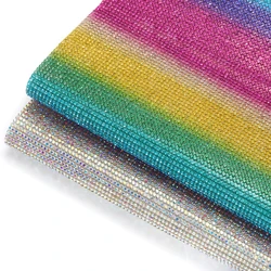 SS6 2mm 24x40cm Self Adhesive Crystal Rhinestone Mesh Glitter Car Sticker Sheet Craft Shoes Diy Trim Art Crafts Supplies