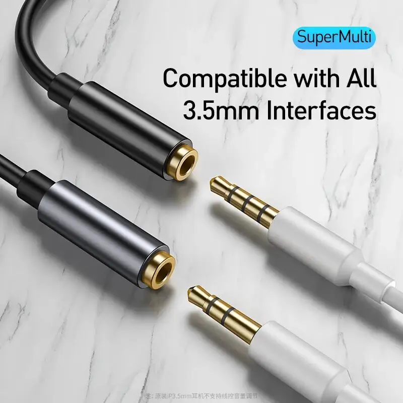 محول Baseus من Type C إلى مقبس سماعة أذن 3.5 مم AUX، كابل USB C، متوافق مع Huawei P40 وP30 Pro وXiaomi 10 و9، محول صوتي لسماعات الرأس Type C - 6