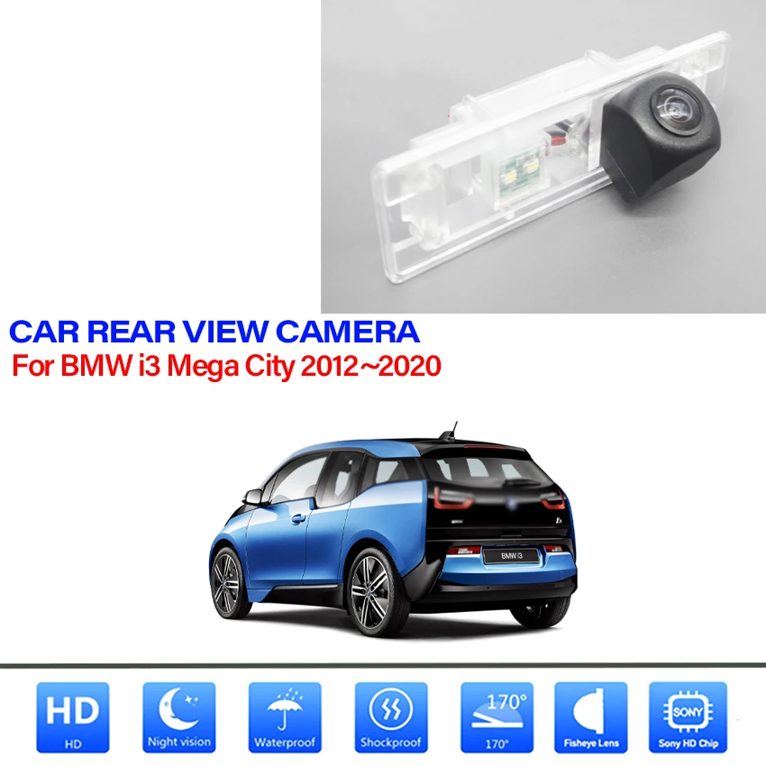 

HD Fisheye Rear Camera For BMW i3 Mega City 2012~2015 2016 2017 2018 2019 2020 License plate Camera Backup Reversing Camera