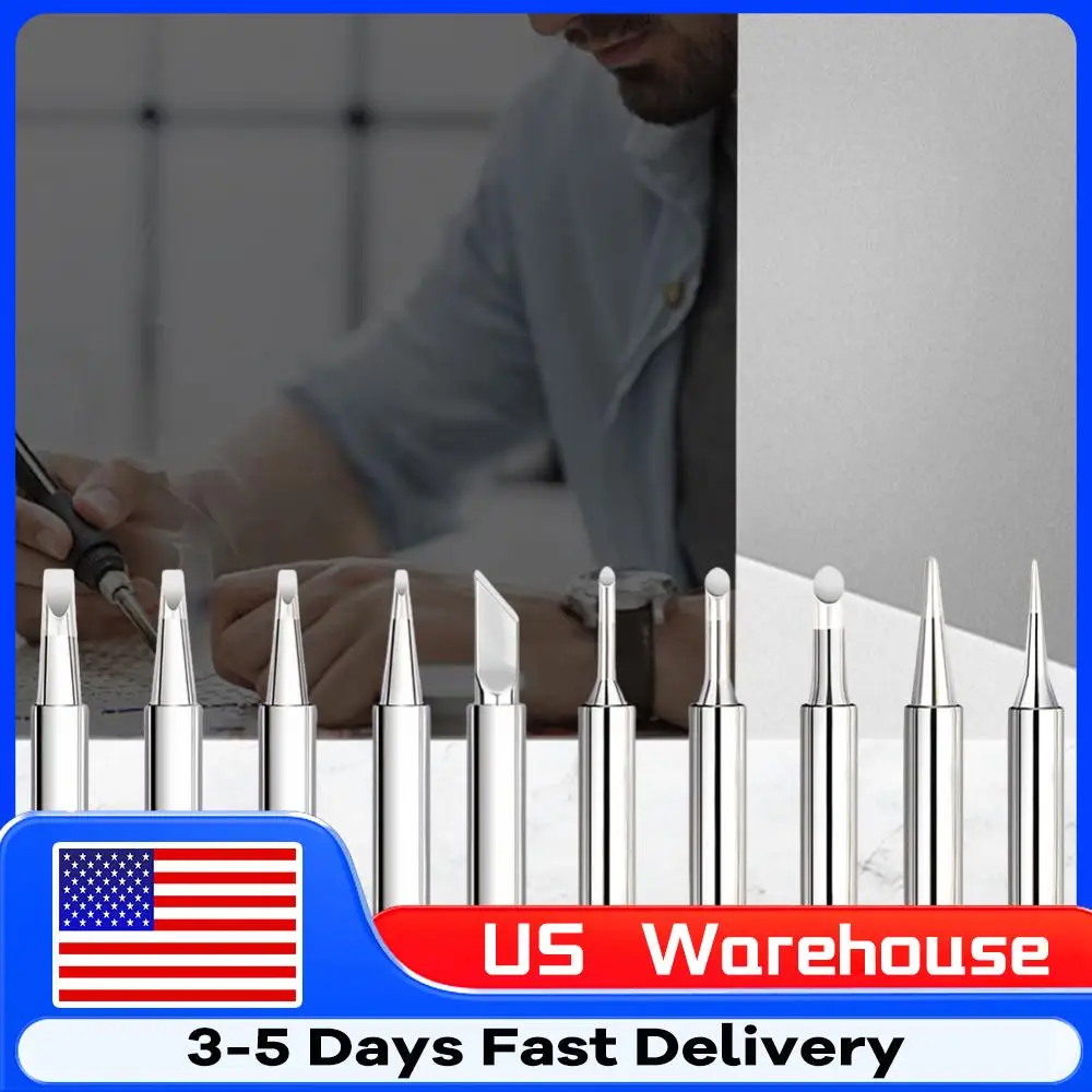 

11 Pcs Soldering Iron Tips with Welding Sleeve 900M Lead-Free Solder Iron Tip Replaceable Soldering Tip for Soldering Station