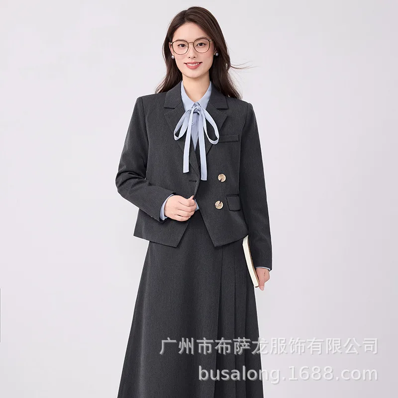 طقم بدلة نسائية بنمط جديد ملابس رسمية احترافية لمقابلة الخدمة المدنية ملابس احترافية لبدلة نسائية صغيرة الحجم