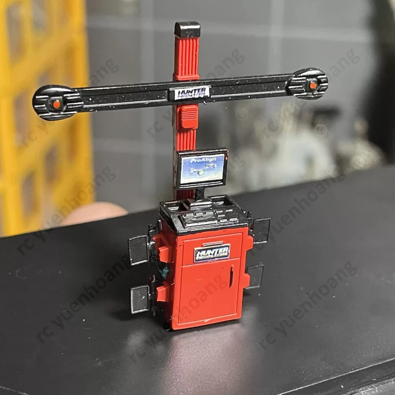 1Set 3D Printed Simulation Four-wheel Alignment Auto Repair Tools Kit Garage Scene Modified Parts for 1/64 Scale RC Car Model