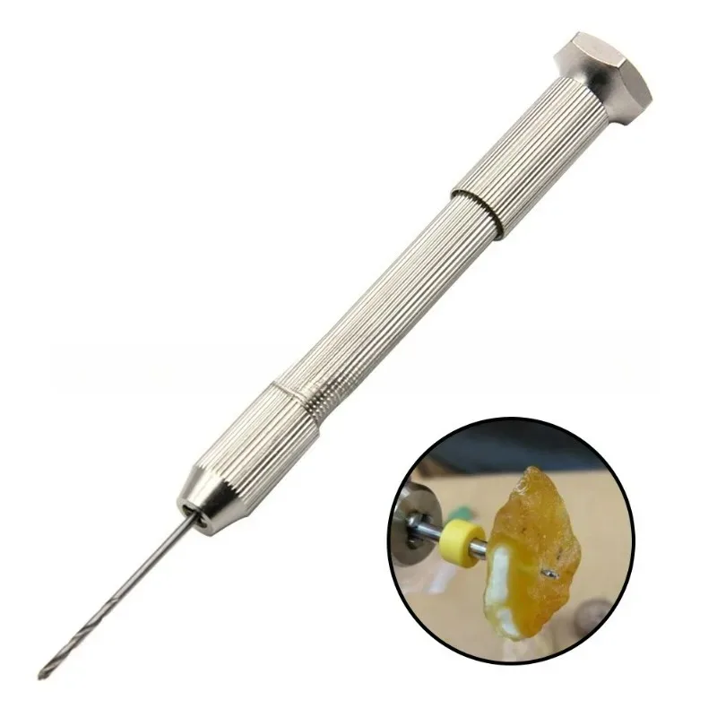 10pc Small Tool Set DIY Hole Punching Art Play Amber for Walnut Manual Hole Open Single Head Hand Twisted Drill Handl