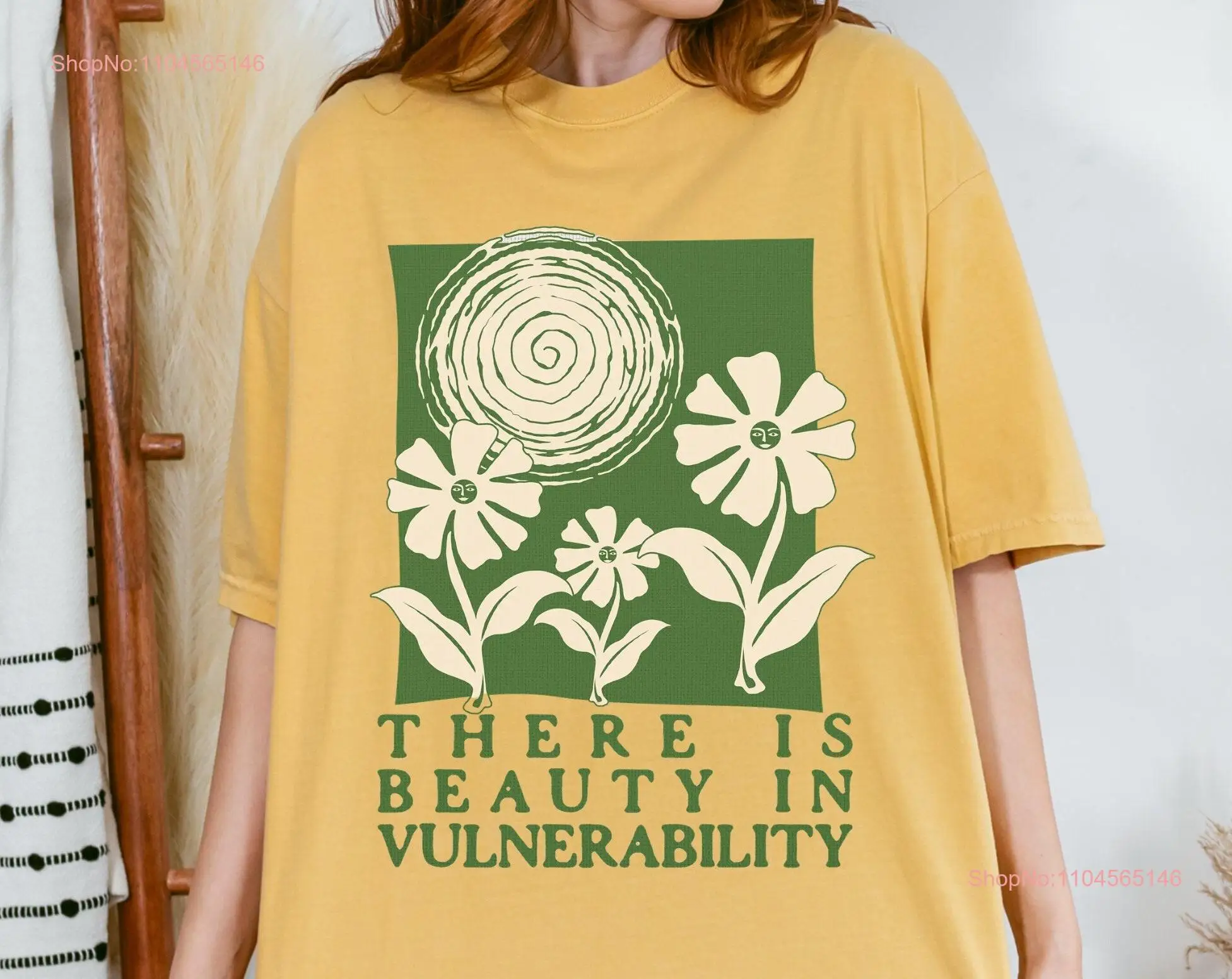 

Футболка «Нет красоту в уязвиме» для психического здоровья, социального работника для терапевта, самообслуживания, больших размеров в стиле бохо, природа