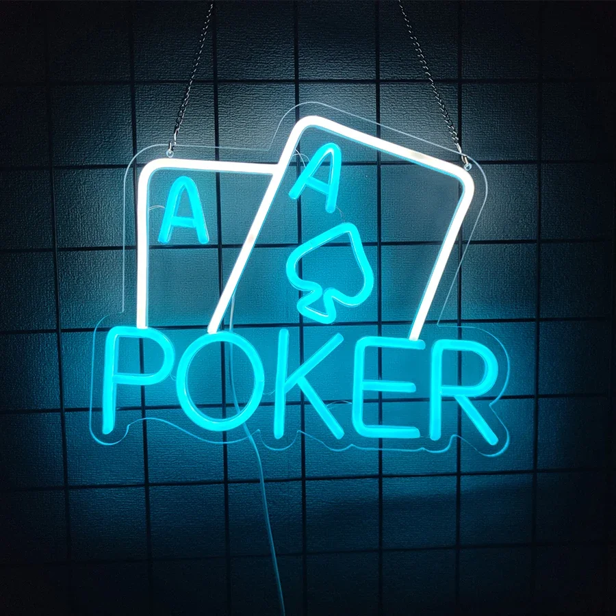 Playing Cards led Neon Signs, Wall Decorations,Usb Power Supply Lamp,Men\'S Casino Bar Hotel Rec Room Birthday Party Decoration