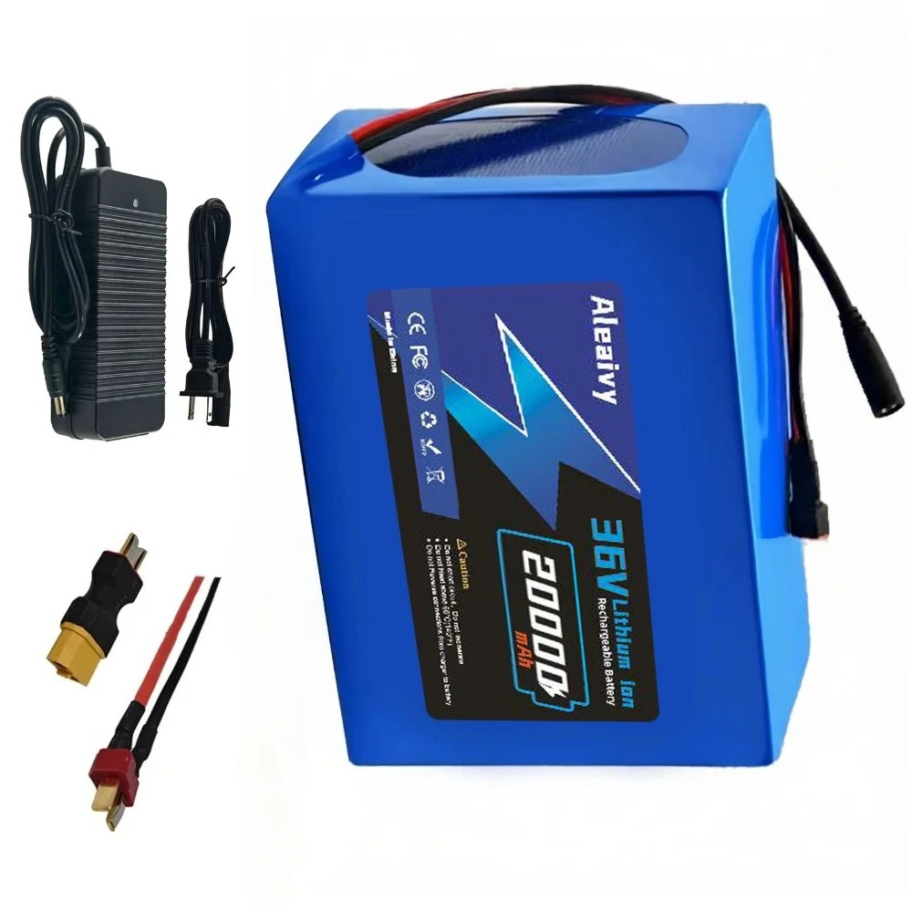 

36 В, 20 Ач, 10S7P, 18650, литиевая батарея, встроенный BMS с Т-образной вилкой для скутера, трехколесного велосипеда 1000 Вт, тележки + зарядное устройство 42 В, 2 А.