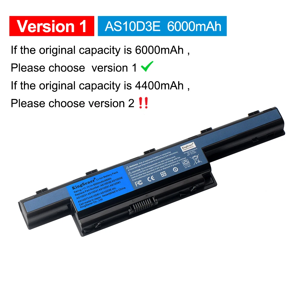 KingSener New Laptop Battery For Acer 4741G 5741 AS10D31 AS10D41 AS10D51 AS10D61 AS10D71 AS10D73 AS10D75 AS10D3E AS10D5E AS10D81