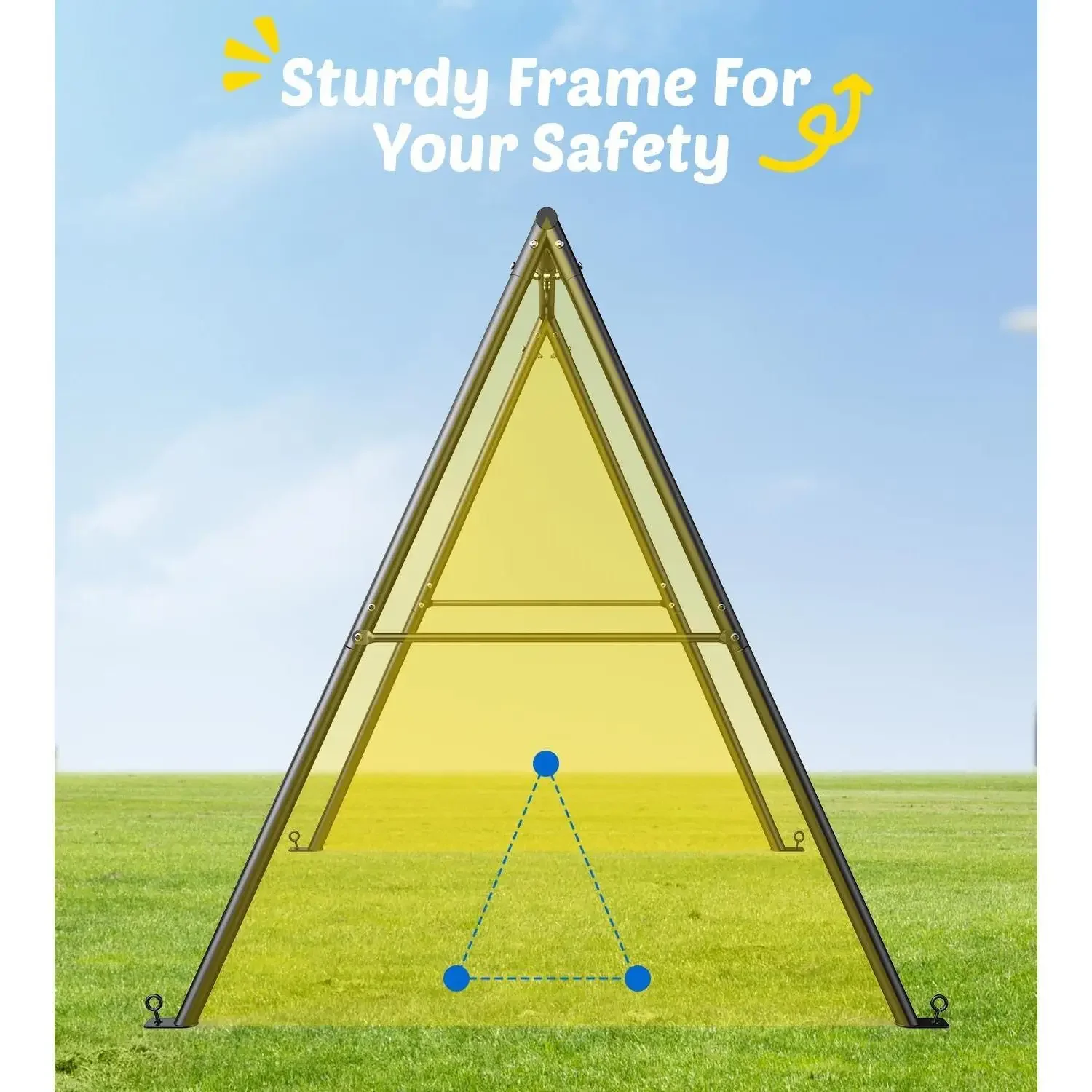 W_Saucer スイング フレーム付き 子供用 屋外用、440ポンドのスイングセット、頑丈な金属製スタンド付き、裏庭、屋外用