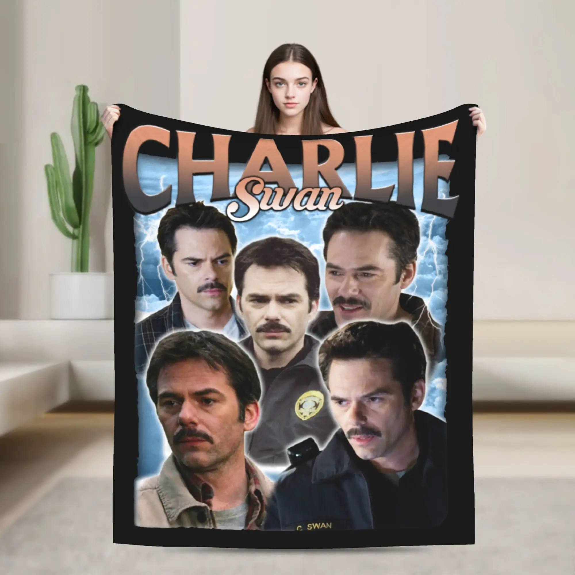 Charlie Swan Twilight Blankets Flannel Decoration  Breathable Super Soft Throw Blanket for Bed Bedroom Quilt
