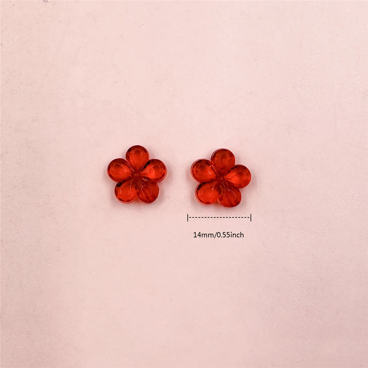 100pcs 14mm Acrylic Multicolor Flower Shape Spacer Loose Beads With Hole DIY Handmade Material Jewelry Accessories Wholesale
