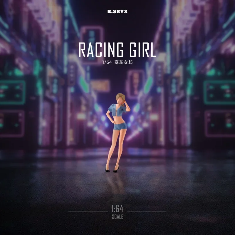 1:64 anime corrida menina mini boneca figura modelo em miniatura fotografia adereços modelo de cena diy mesa areia paisagismo ornamento presente