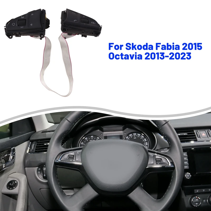 

Multi-Function Steering Wheel Buttons Cruise Control Switch 5E0919719A For Skoda Fabia 2015 Octavia 2013-2023