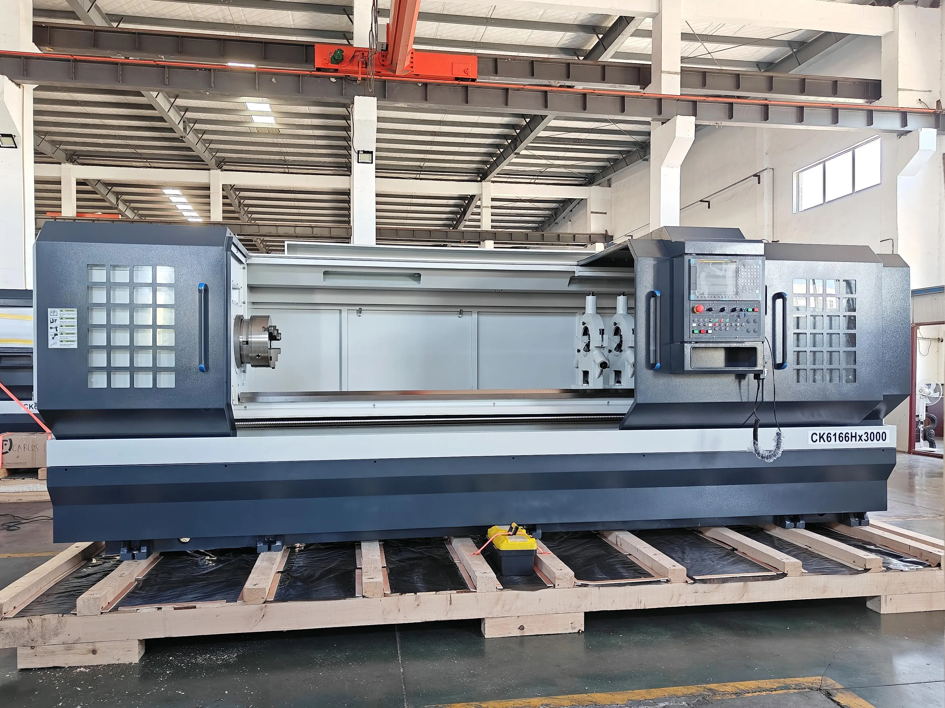 Tokarka CNC z płaskim stołem CK6166H/3000, automatyczna, szybka, do obróbki metalu, system FANUC/GSK