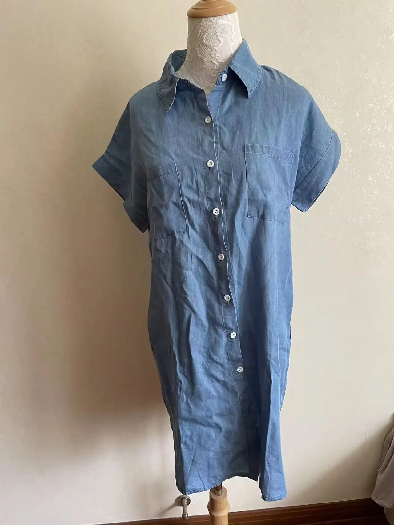 

Летнее женское мини-платье-рубашка больших размеров, однобортный пляжный сарафан большого размера, повседневные свободные карманы, простые платья в стиле ретро