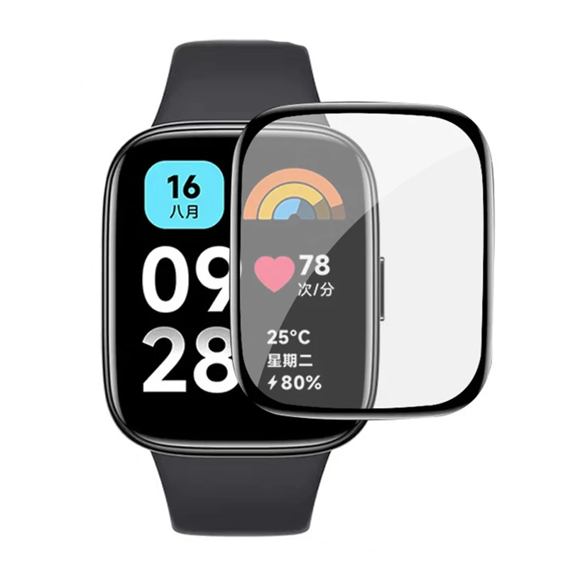 3D Curved Edge Protective Film For Redmi Watch 3 Active/Lite Full Coverage Screen Protector Film