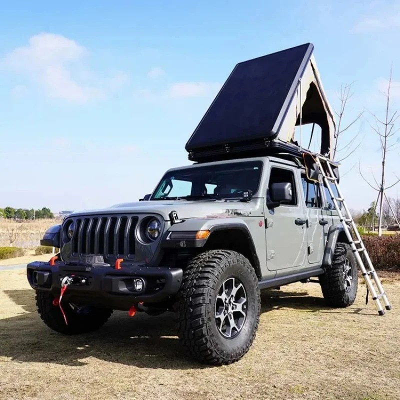 High Quality Triangle Clamshell Rooftop Tent Waterproof Camping Gear For 2-3 Person Fit Wrangler 4x4 Offroad