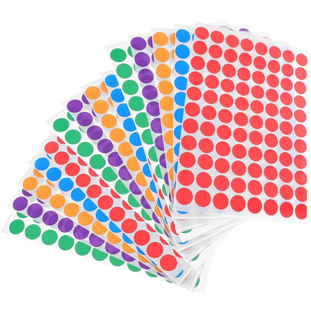 

20 Sheets Blank Adhesive Round Dots Sticker Labels For Name Tags Coding Sealing Envelopes Packaging Office Dot Stickers Colored