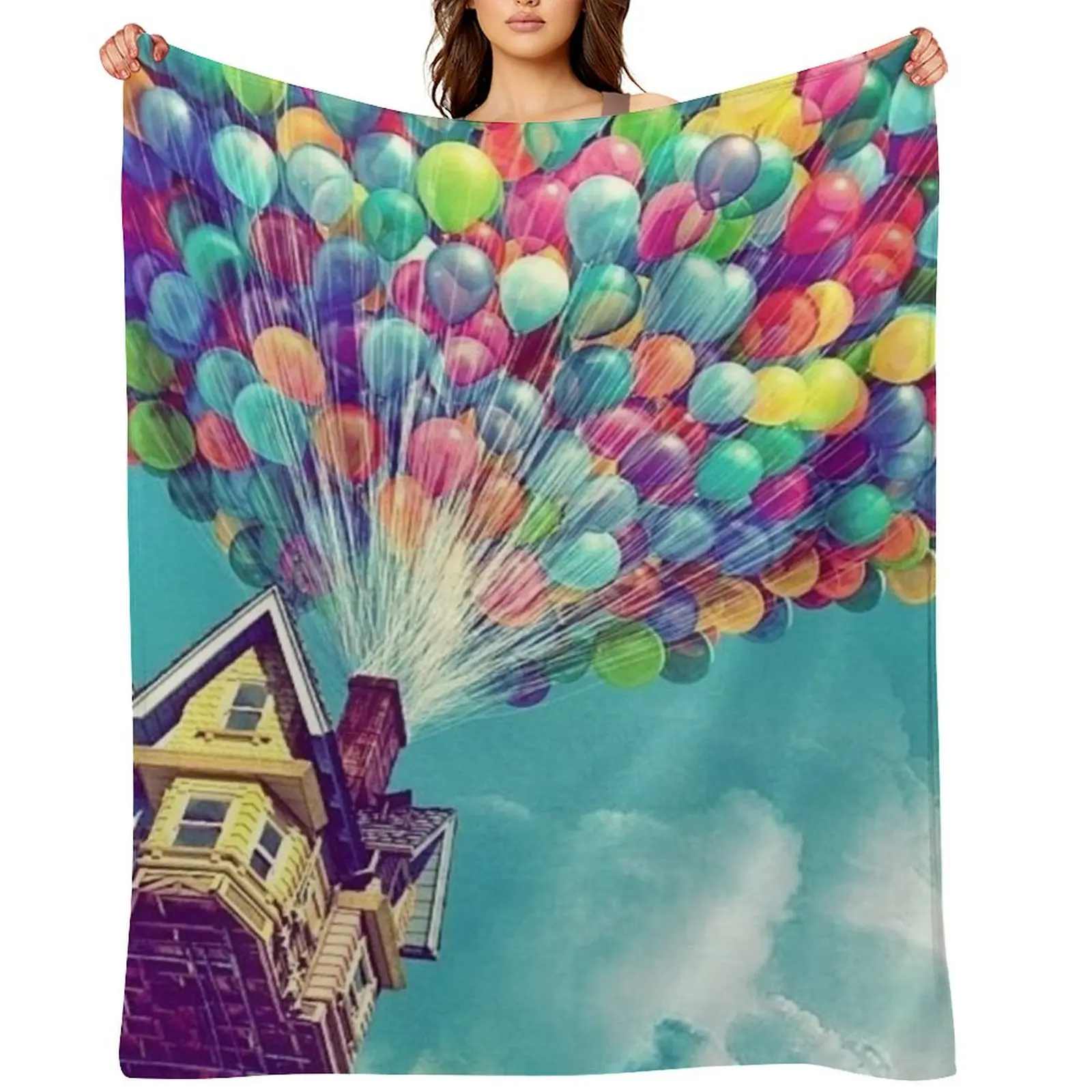 

House in the air Throw Blanket Decorative Sofas funny gift Softest Blankets