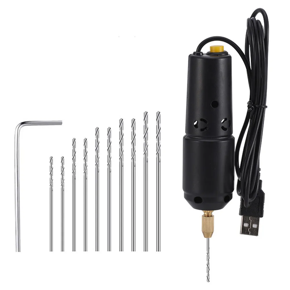USB Electric Drill With Drill Bit For Resin Wood Polymer Pendant Making Supplies For Resin Jewelry Making ABS Plastic Board