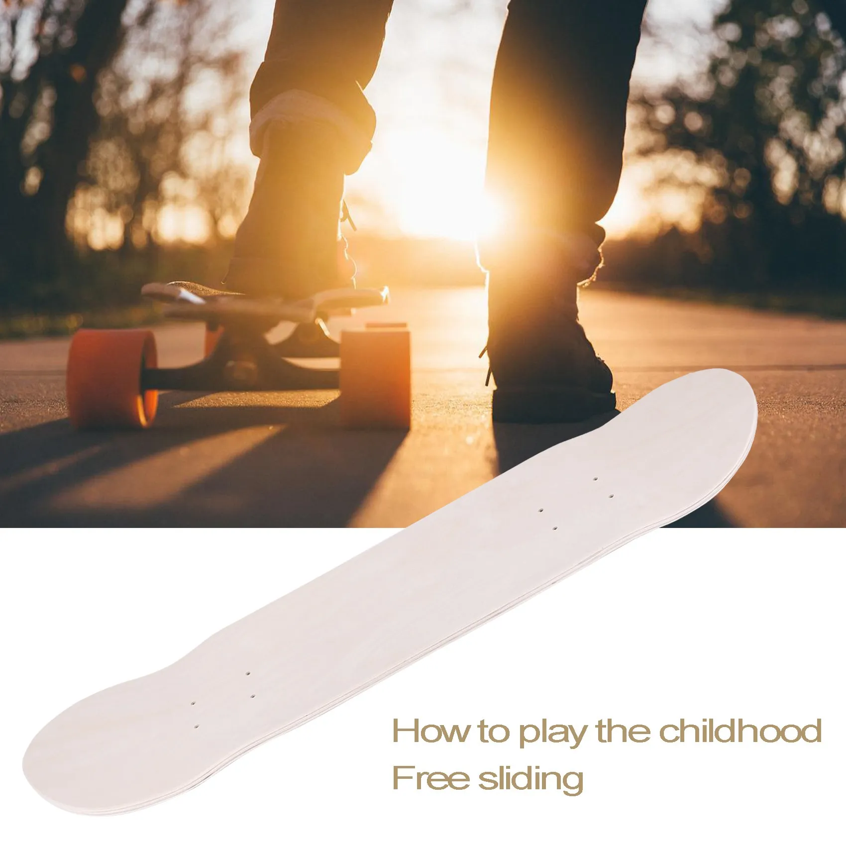 A62X 8Inch 8-Layer Maple Blank Double Concave Skateboards Natural Skate Deck Board Skateboards Deck Wood Maple