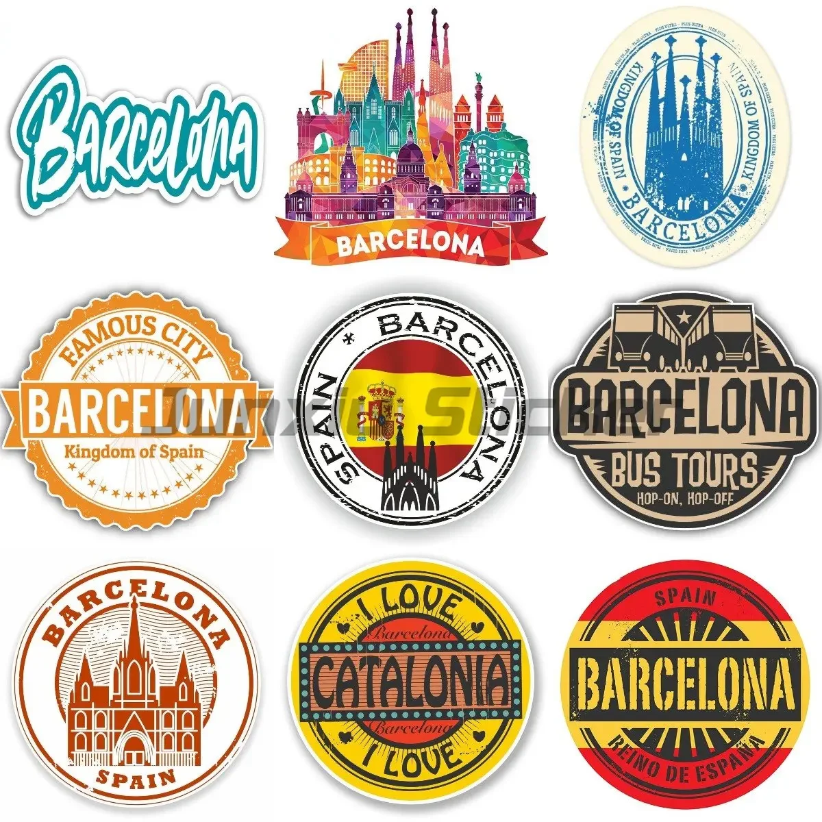 Spain Barcelona Flag Stickers Vinyl Sticker Paper for Printer Laptop Helmet Stickers Car Accessoires Occlusion Scratch Decals