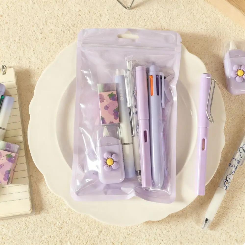 High Quality 6-in-1 Stationery Set Kit Multiple Color 6-color Ballpoint Pen Correction Tape Reward Gift