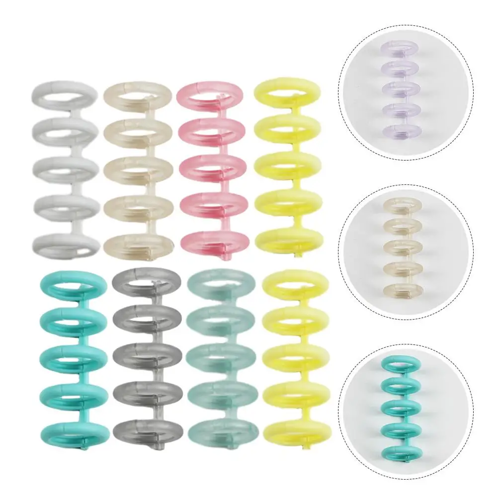 30 قطعة 5 حفرة فضفاضة ورقة دفتر استبدال البلاستيك DIY بها بنفسك البلاستيك فضفاضة ورقة الموثق خواتم كتاب خواتم للمنزل مكتب المدرسة