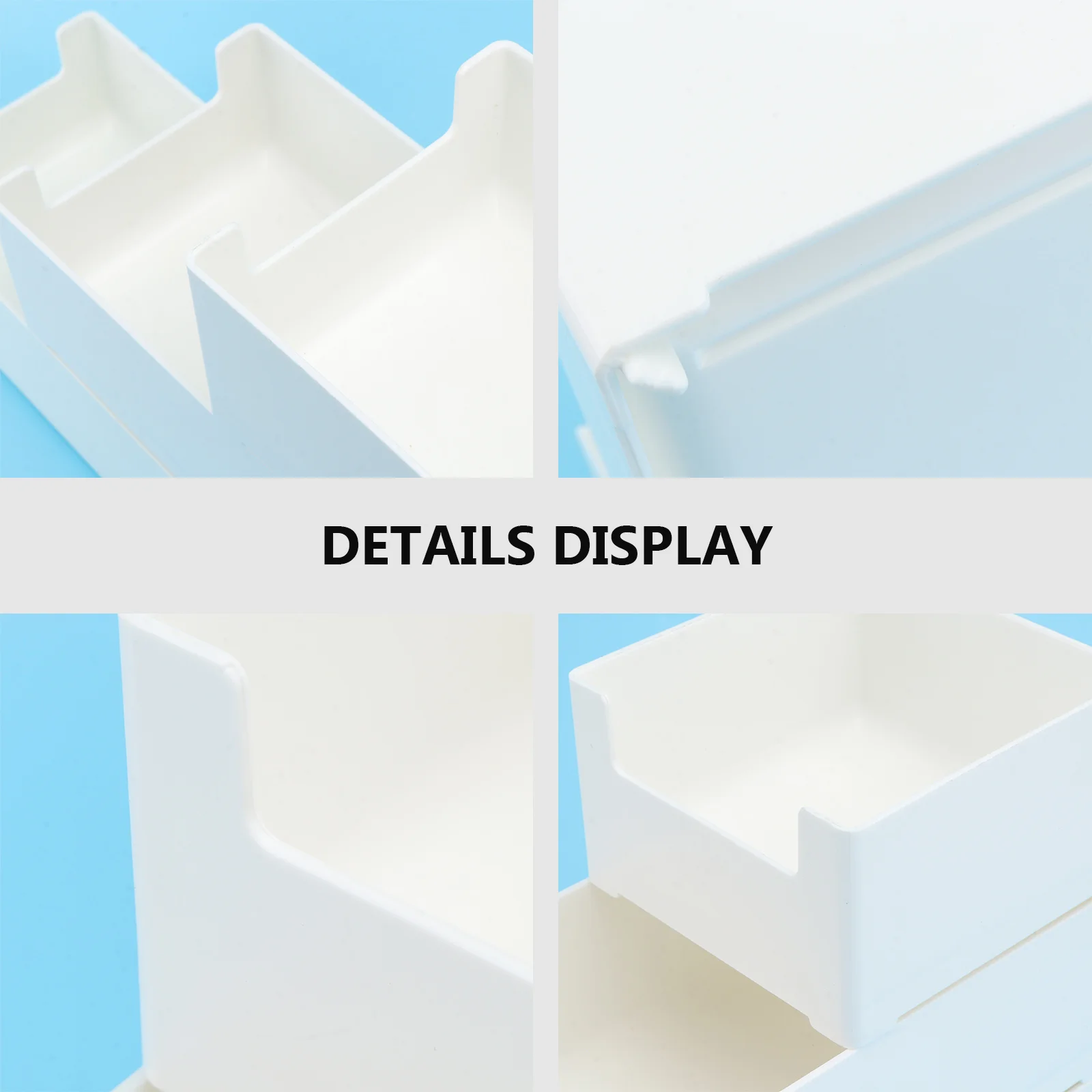 

3Pcs Elegant Bamboo Storage Box Drawer Organizer for Tableware Cosmetics White Household Storage Box Case